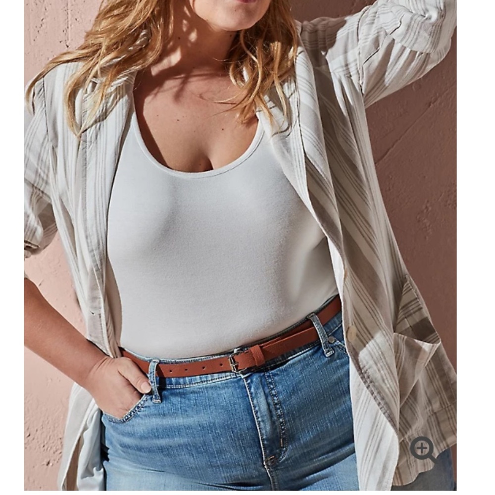 NWT 2X 3X Torrid taupe stripe linen blazer
